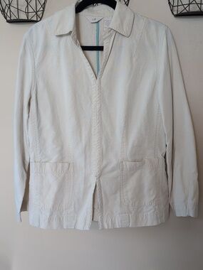 J. Jill Cream Utility Jacket Lightweight Linen